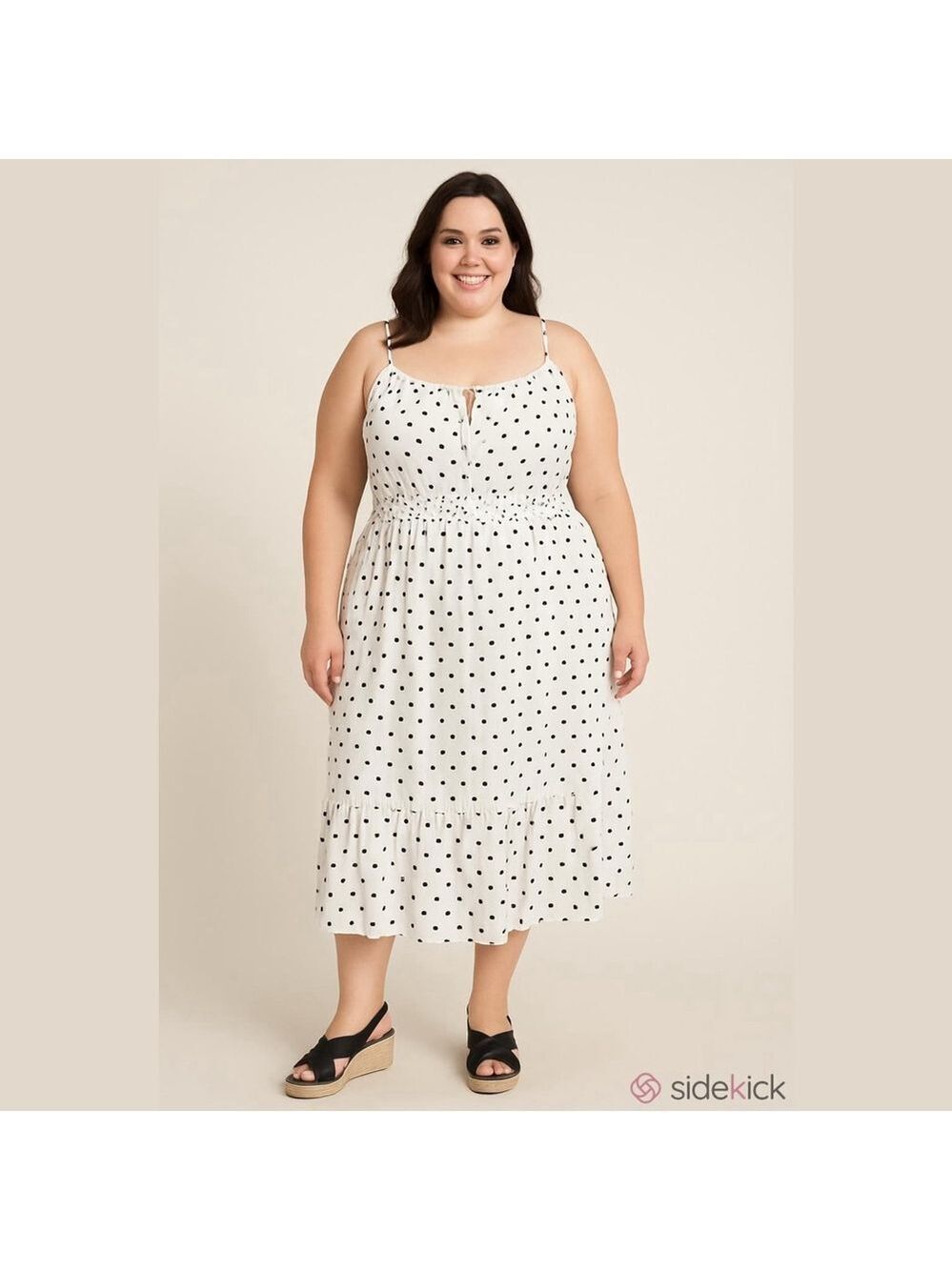 Hot Topic Heart Dot Tiered Plus Size Midi Dress (Sz 2X)